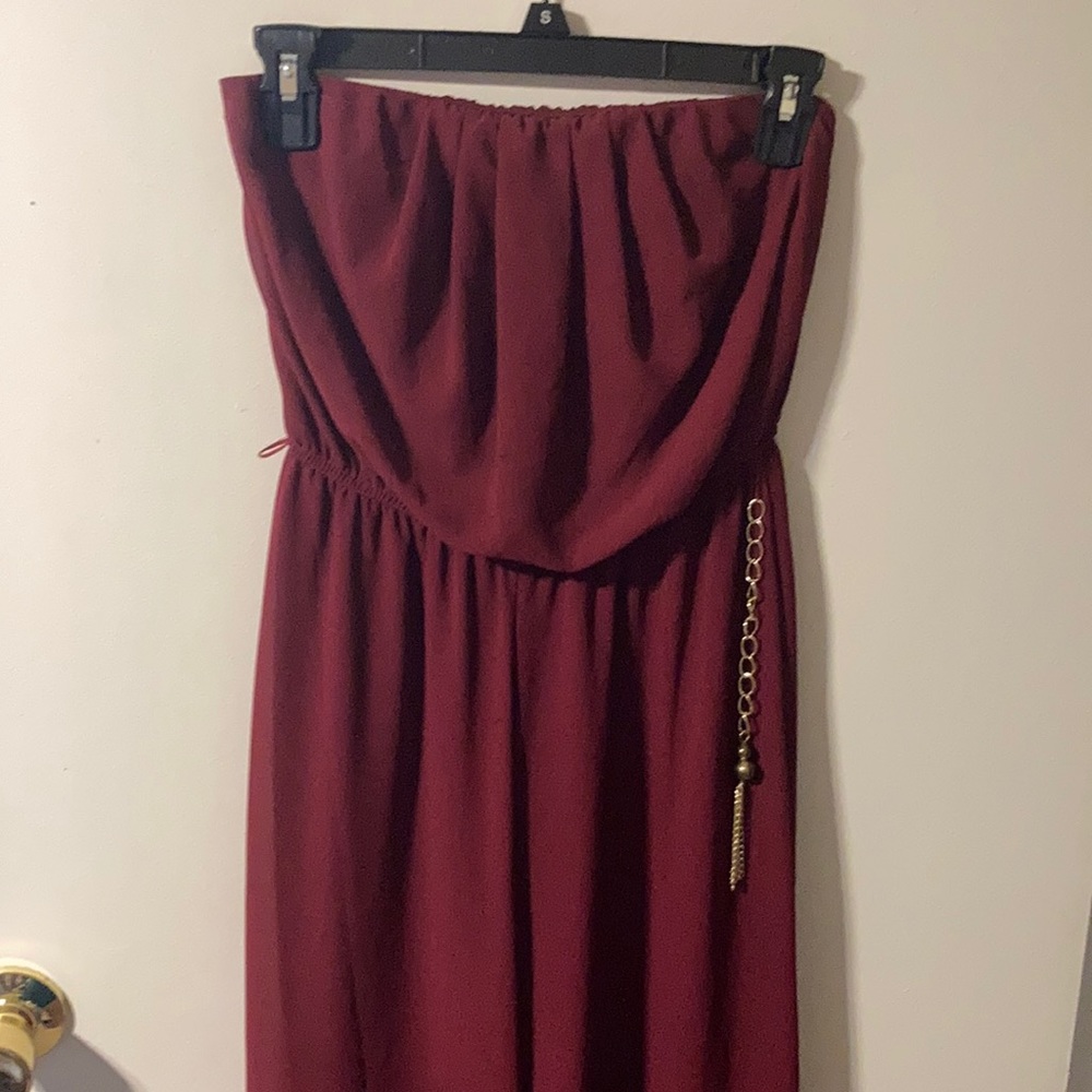 Gorgeous maroon STRAPLESS jumpsuit